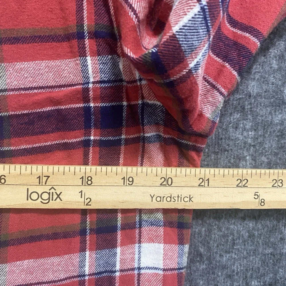 NEW J Crew Flannel Shirt Men S Red Blue Plaid Long Sleeve Button Up Work Outdoor